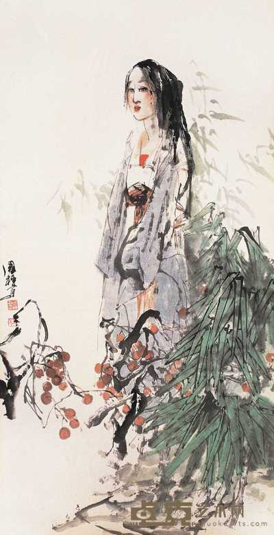 王国栋 2005年作 秋泯 立轴 136×68cm